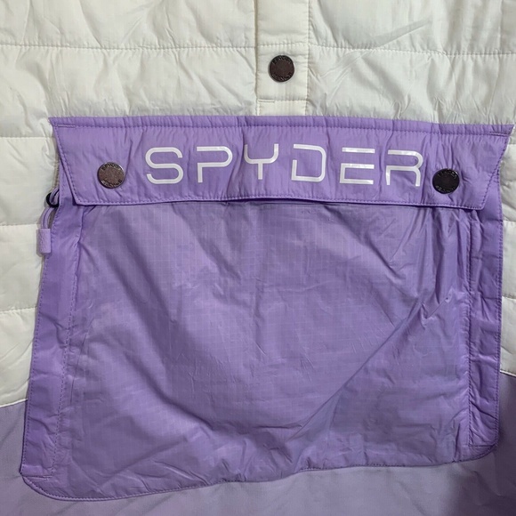 Spyder Womens NWT Glissade Hybrid Anorak Insulator Jacket  Purple/White S or XL - Picture 2 of 8